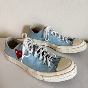 Converse x Comme des Garcons | Light Blue Heart Sneakers